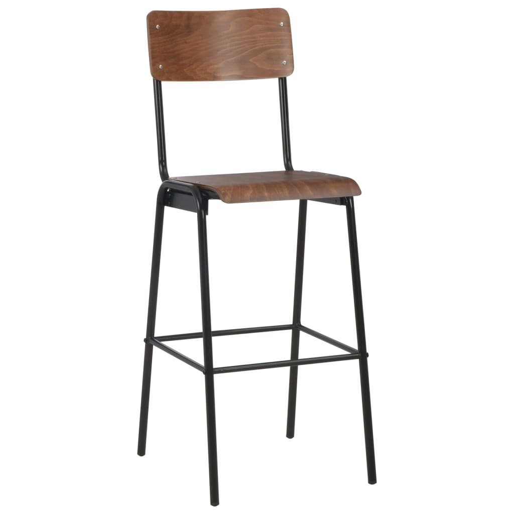 Solid Plywood Steel Bar Chairs 6 pcs