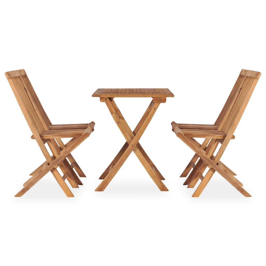  5 Piece Solid Teak Wood Folding Outdoor Dining Set