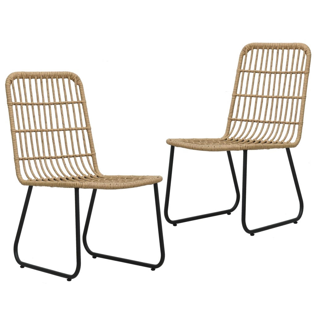 Poly Rattan and Glass 3 Piece Outdoor Dining Set