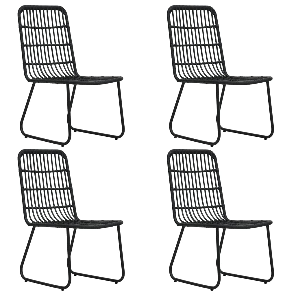 5 Piece Poly Rattan and Glass Outdoor Dining Set