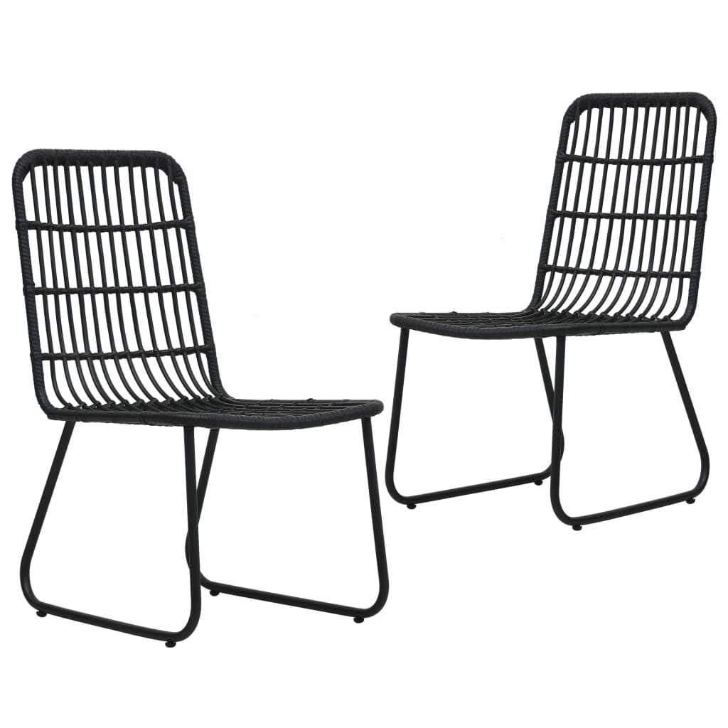 3 Piece Poly Rattan and Glass Outdoor Dining Set