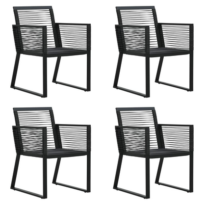 5 Piece Black PVC Rattan Outdoor Dining Set