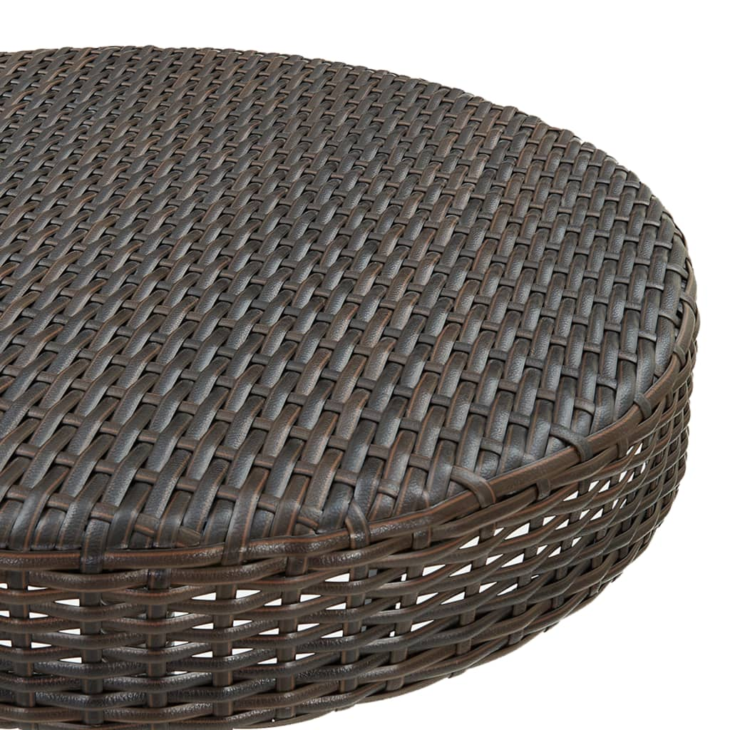 3 Piece Brown Poly Rattan Garden Bar Set