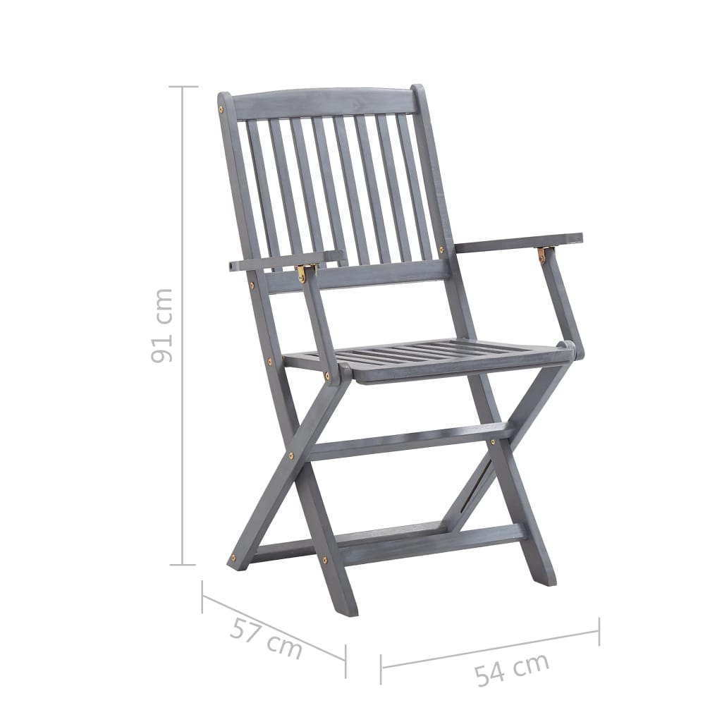   Solid Acacia Wood Folding Outdoor Chairs 6 pcs