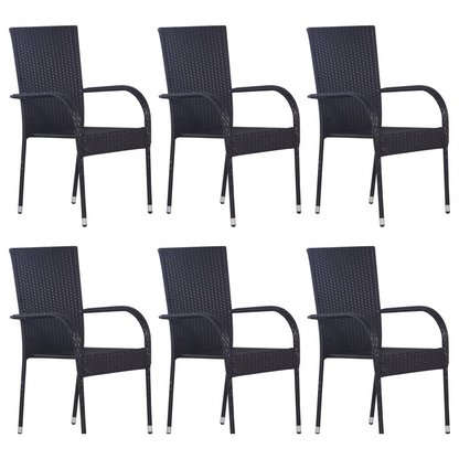  7 Piece Garden Dining Set Black