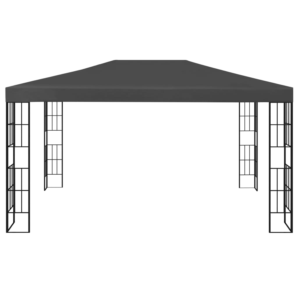 Anthracite Gazebo with LED String Lights