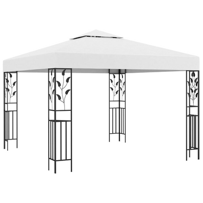 White Gazebo with LED String Lights