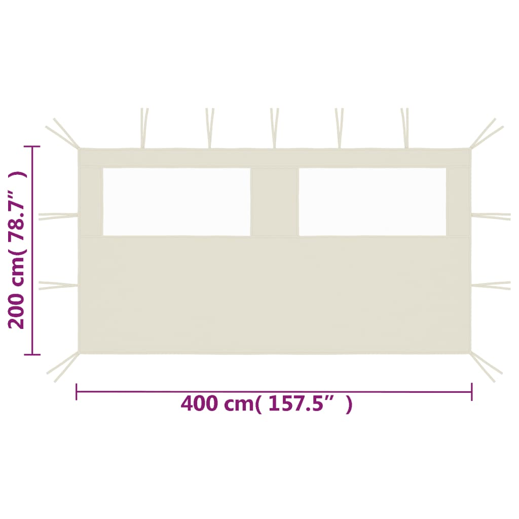 Cream Gazebo Sidewall with Windows