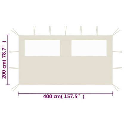 Cream Gazebo Sidewall with Windows