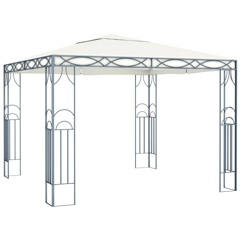 Cream Gazebo with LED String Lights