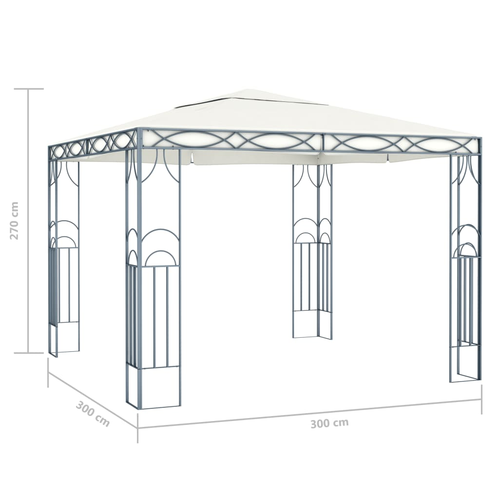 Cream Gazebo with LED String Lights