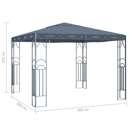 Anthracite Gazebo with LED String Lights