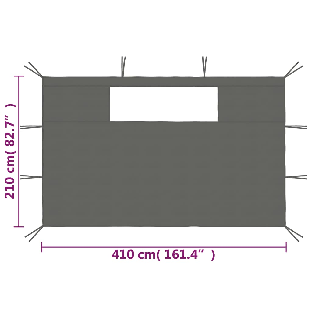 Set of 2 Gazebo Sidewalls with Windows