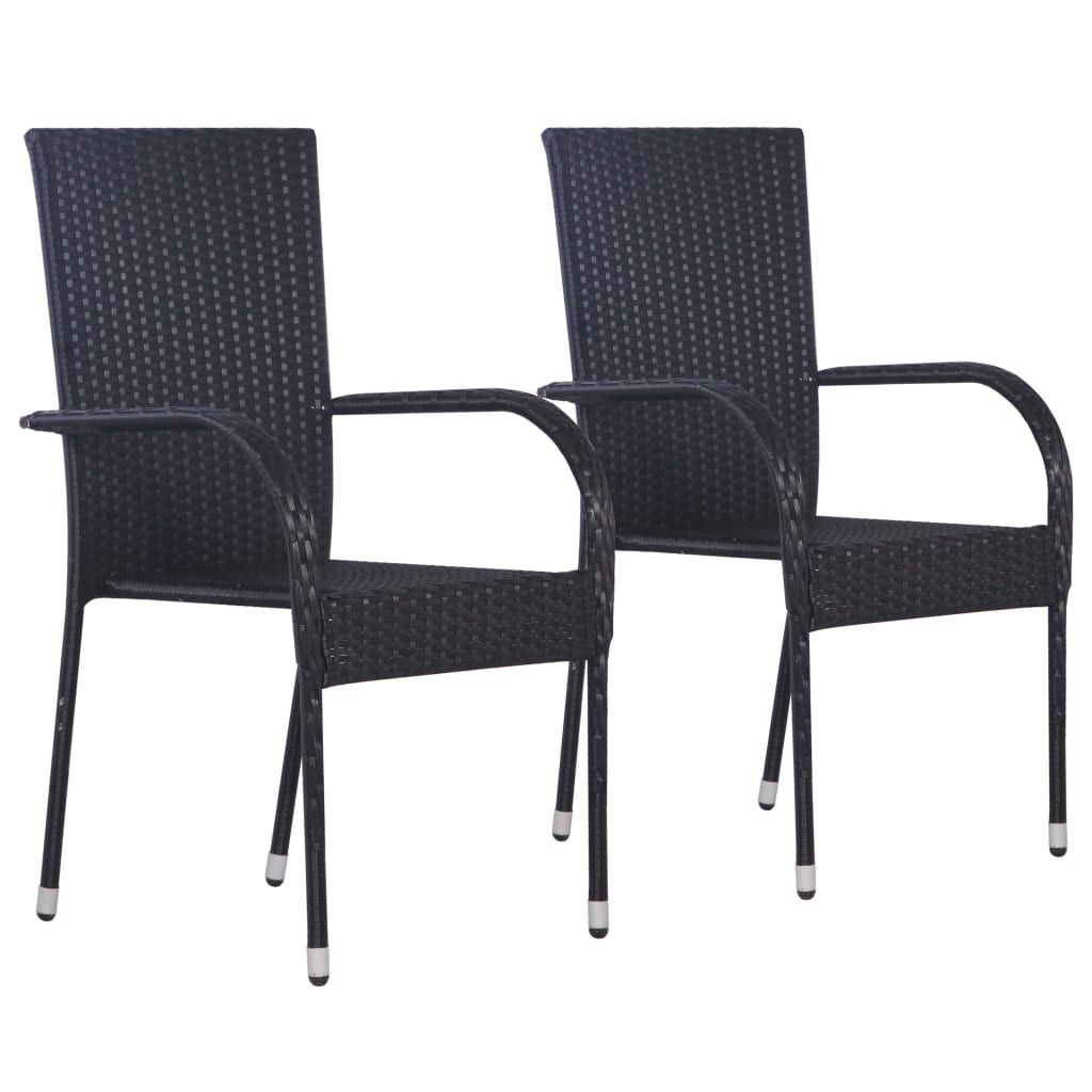 Black 3 Piece Garden Dining Set