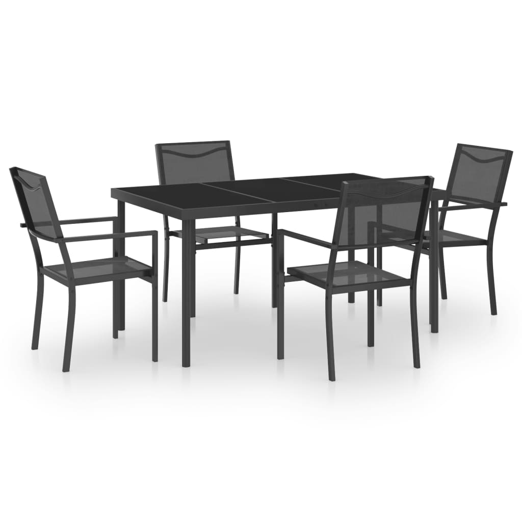 Large 5 Piece Steel Outdoor Dining Set