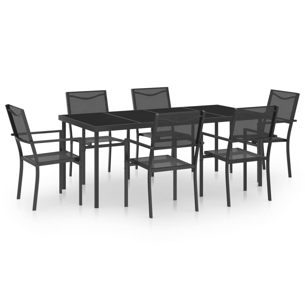 7 Piece Steel Outdoor Dining Set