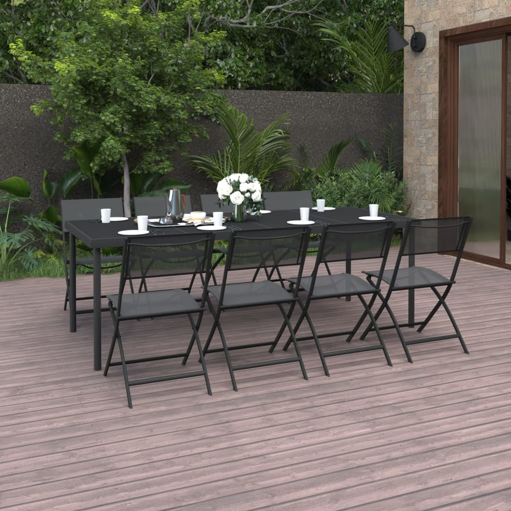 9 Piece Outdoor Dining Set Steel