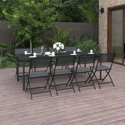 9 Piece Outdoor Dining Set Steel