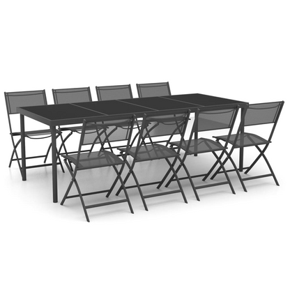 9 Piece Outdoor Dining Set Steel