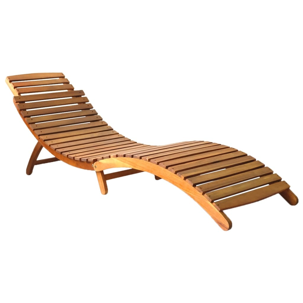  Solid Acacia Wood Sun Loungers 2 pcs