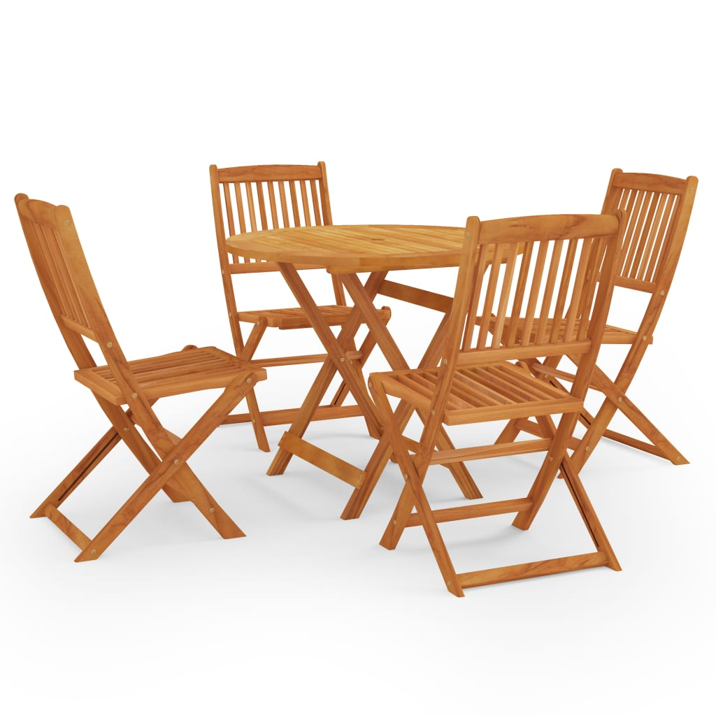 5 Piece Solid Eucalyptus Wood Outdoor Dining Set