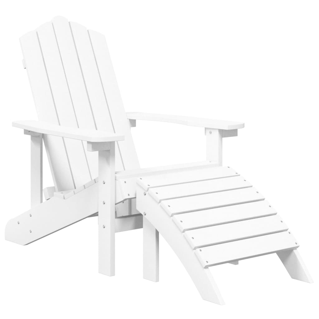 White Garden Adirondack Chair with Footstool & Table