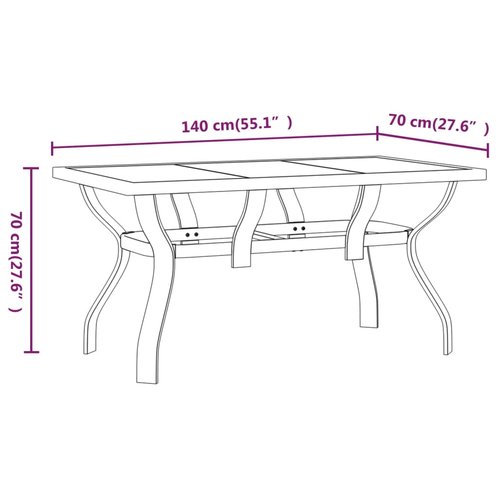 7 Piece Grey and Black Garden Dining Set