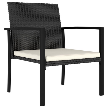 9 Piece Black Poly Rattan Outdoor Dining Set