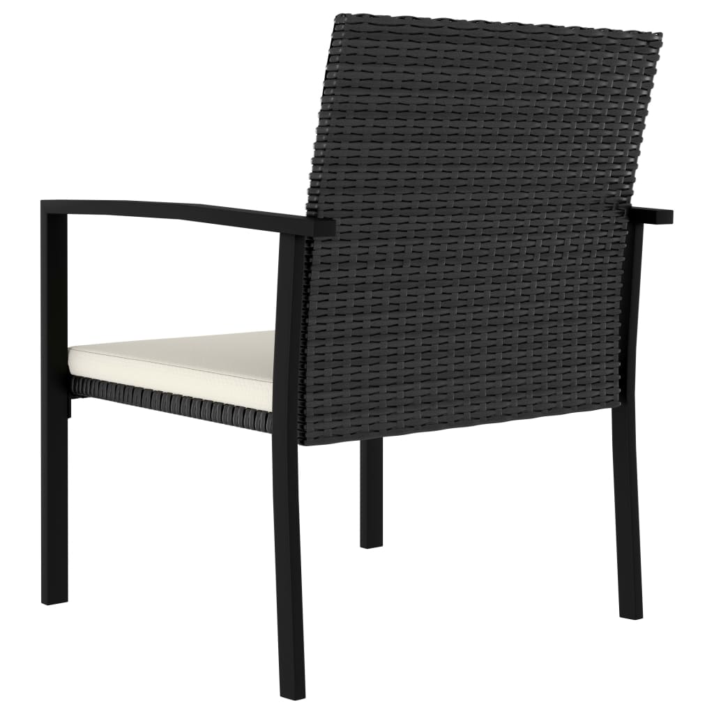 9 Piece Black Poly Rattan Outdoor Dining Set