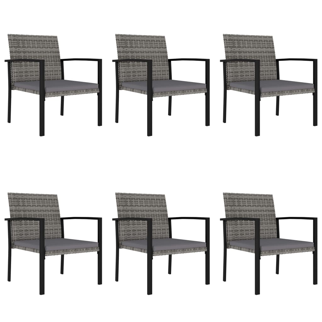 7 Piece Grey Poly Rattan Outdoor Dining Set