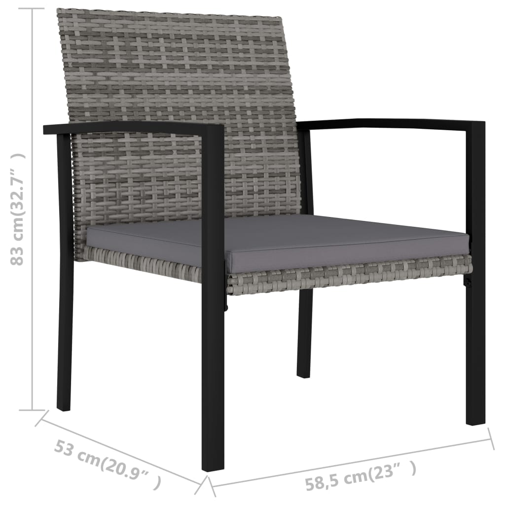 9 Piece Grey Poly Rattan Outdoor Dining Set