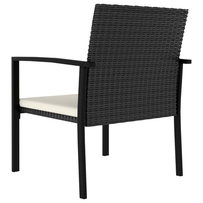 Black Poly Rattan 5 Piece Outdoor Dining Set