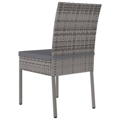 9 Piece Grey Poly Rattan Outdoor Dining Set with Cushions