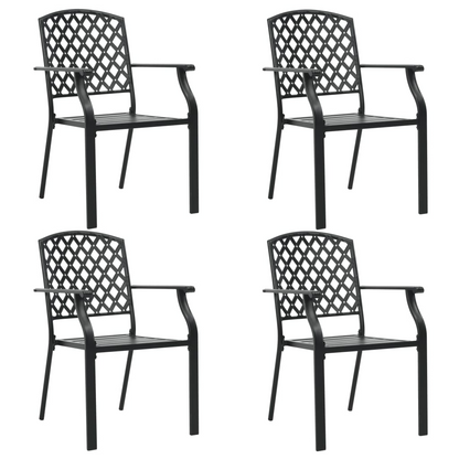  Steel Black Mesh Outdoor Chairs 4 pcs