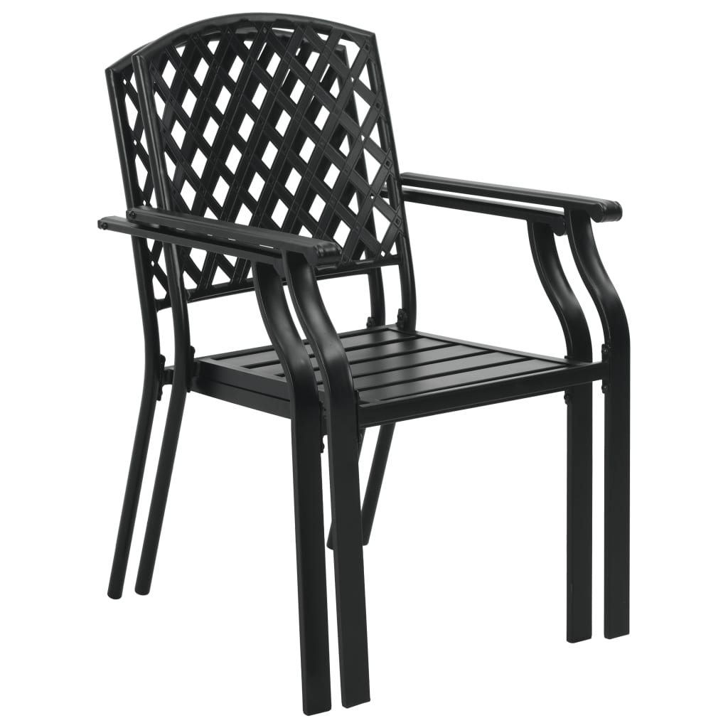  Steel Black Mesh Outdoor Chairs 4 pcs