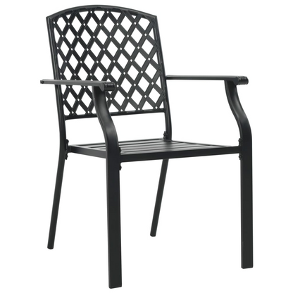  Steel Black Mesh Outdoor Chairs 4 pcs