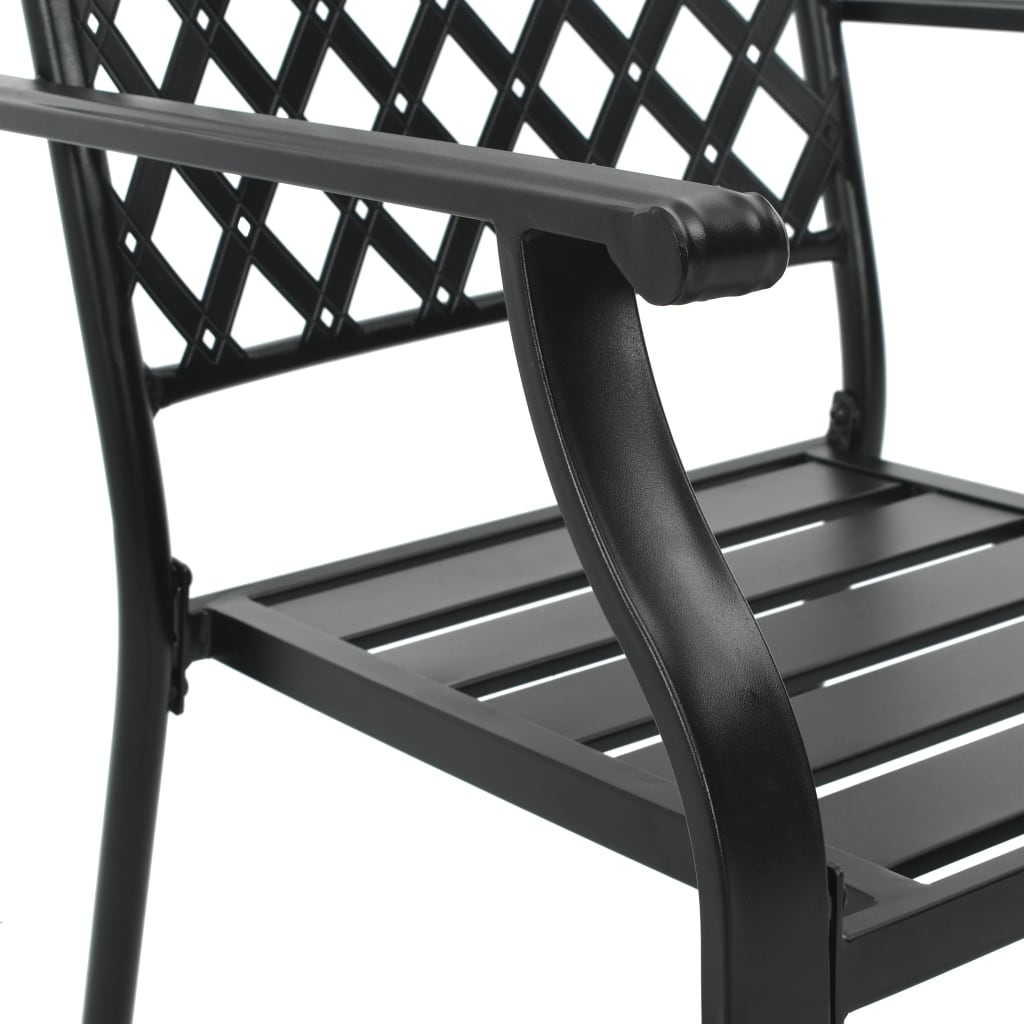  Steel Black Mesh Outdoor Chairs 4 pcs