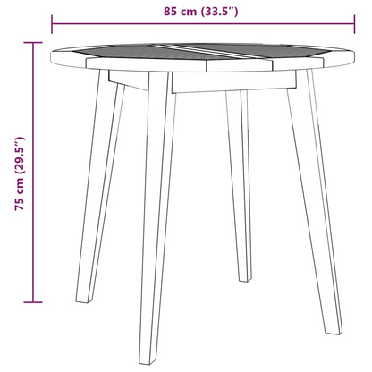  Solid Acacia Wood Garden Table 85x75 cm