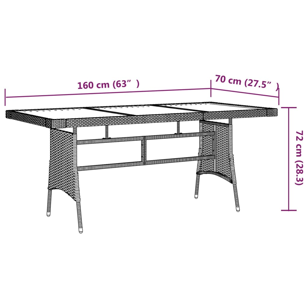 7 Piece Black Poly Rattan Outdoor Dining Set