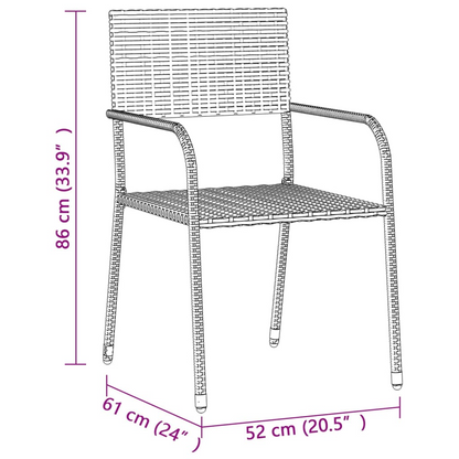  7 Piece Grey Poly Rattan Outdoor Dining Set