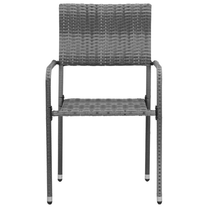 3 Piece Grey Poly Rattan Outdoor Dining Set