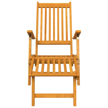 Solid Acacia Wood Deck Chairs with Footrests 2 pcs