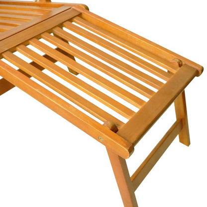 Solid Acacia Wood Deck Chairs with Footrests 2 pcs