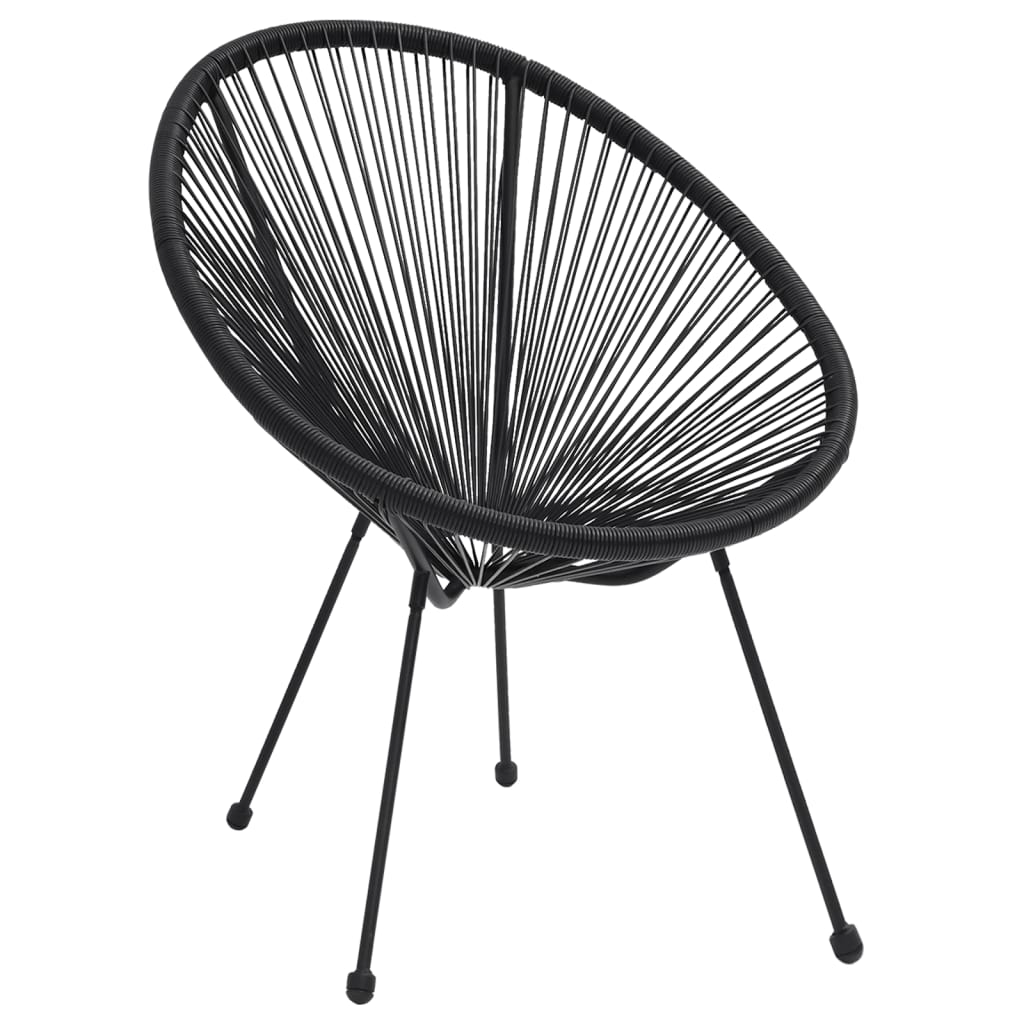 Rattan Black Garden Moon Chairs 2 pcs