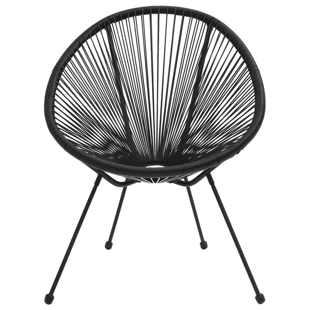 Rattan Black Garden Moon Chairs 2 pcs