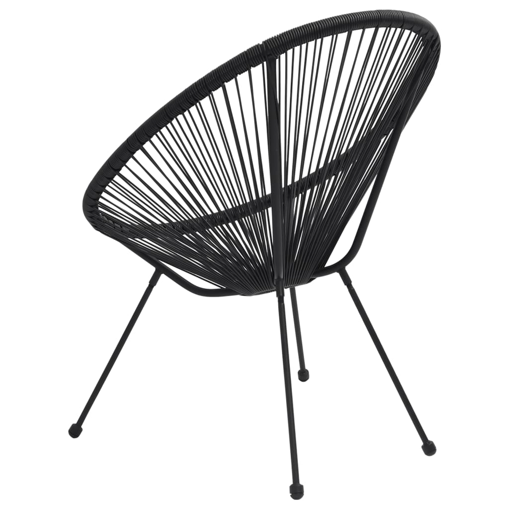 Rattan Black Garden Moon Chairs 2 pcs