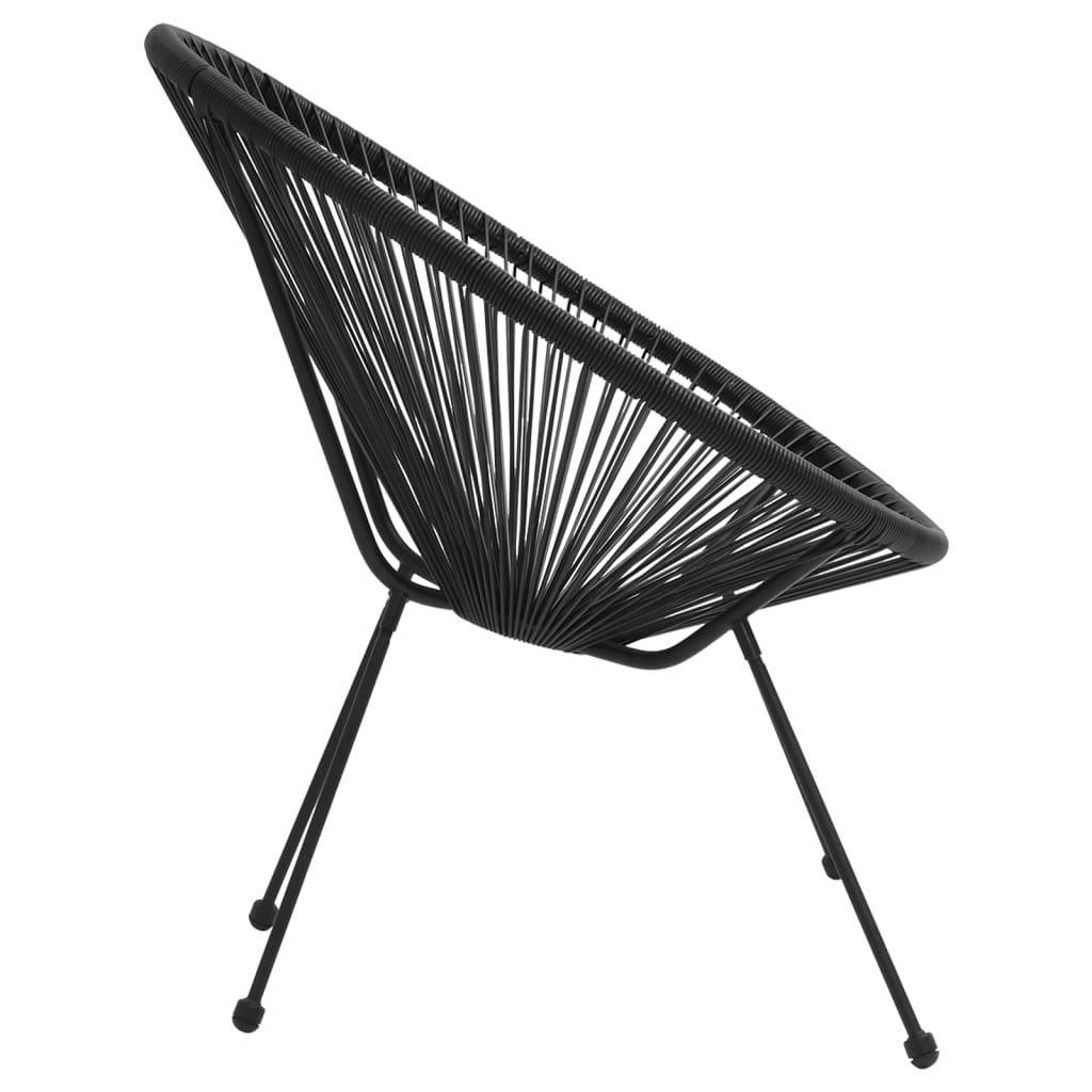 Rattan Black Garden Moon Chairs 2 pcs