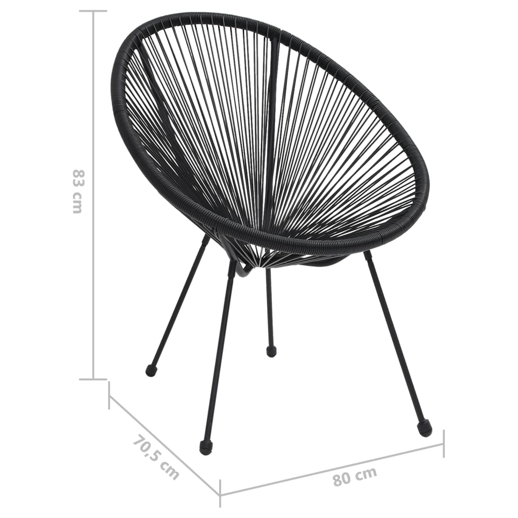 Rattan Black Garden Moon Chairs 2 pcs