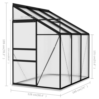 Aluminium Greenhouse 3.97 m³