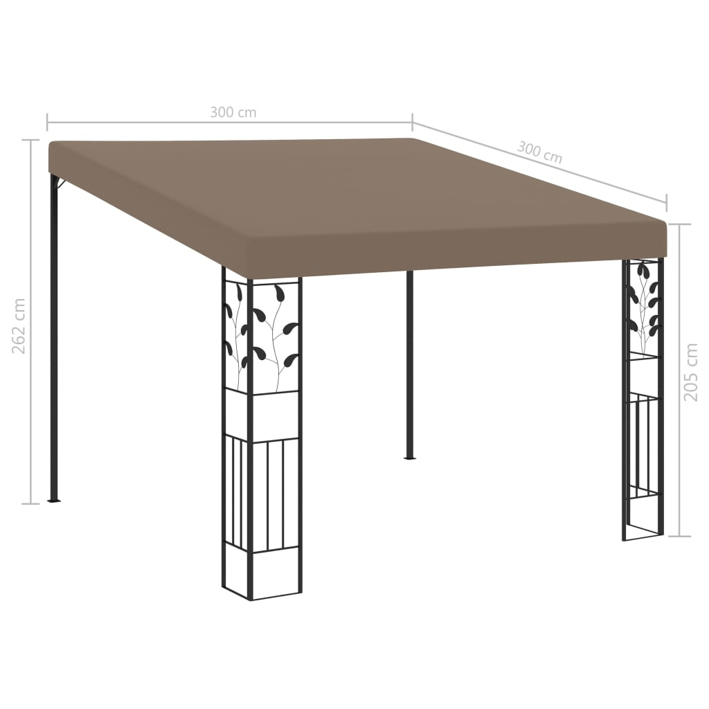 Taupe Wall-mounted Gazebo